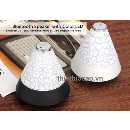 Loa nghe nhạc không dây Bluetooth Smart LED-LIGHT (USB, thẻ nhớ, đèn LED màu đa sắc)