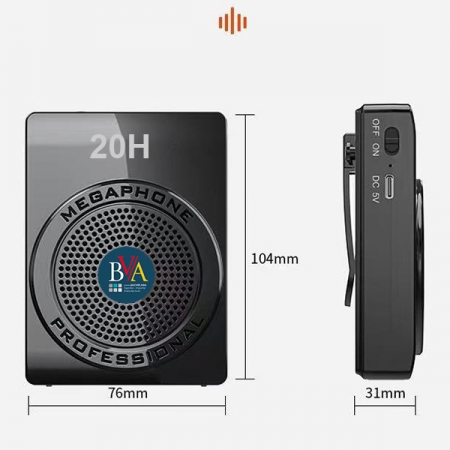 Máy trợ giảng cho giáo viên MegaPhone MeGa S878 loa 25W kèm 2 Mic có dây gài tai, micro cầm tay